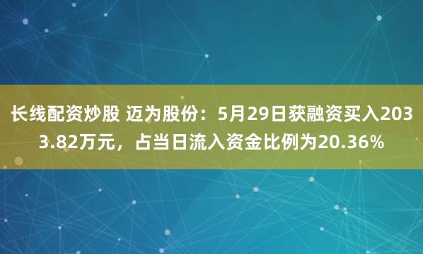 长线配资炒股 迈为股份：5月29日获融资买入2033.82万元，占当日流入资金比例为20.36%